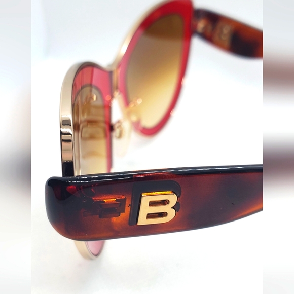 BALENCIAGA - sunglasses- red/brown lenses- gold/brown frame-Like-New - Picture 5 of 10